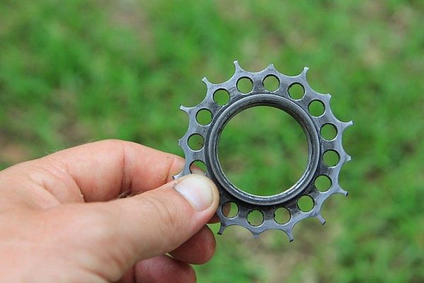 Worn Rohloff sprocket after 22,000 km's