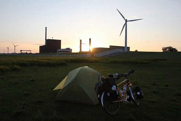 Camping in front of a nuclear power plant