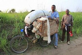 Merchandise on a bicycle