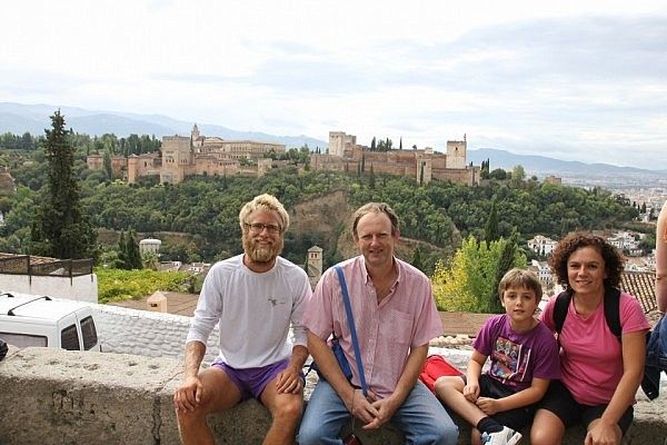 In front of the Alhambra palace in Granada