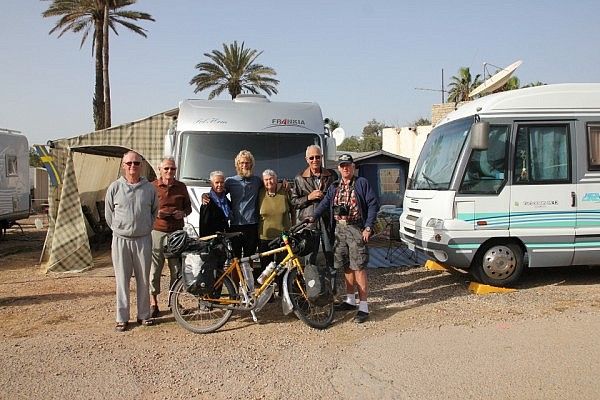 Saying farewell at the camping in Agadir