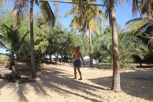 Slacklining at Zebra Bar