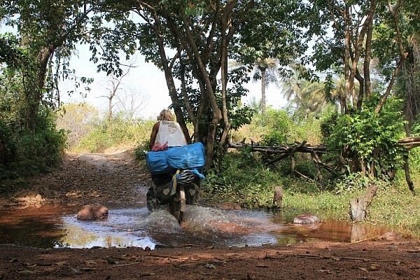 Crossing a small stream