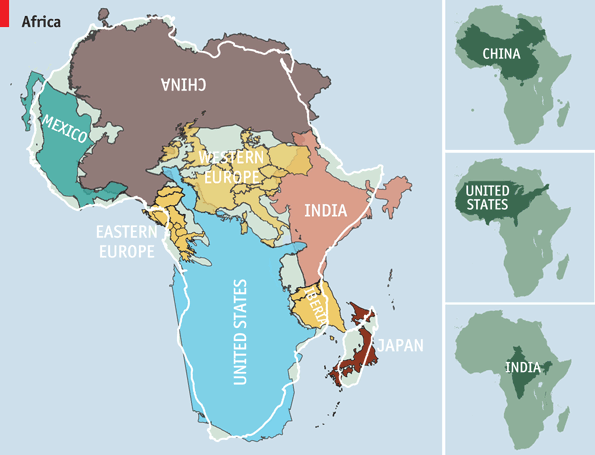 Alternative visualization of Africa